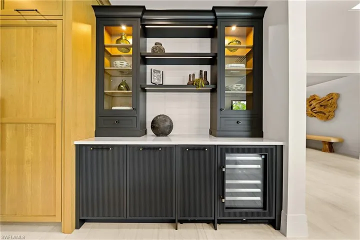 Bar area with beverage cooler