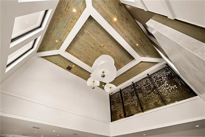 Detailed view of beamed ceiling