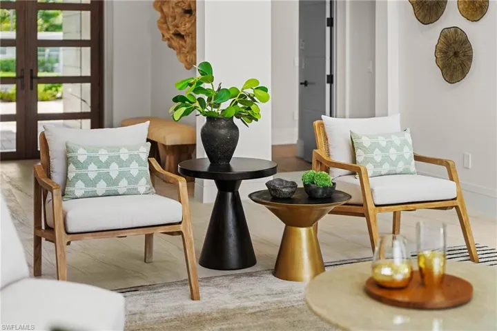 Living area featuring french doors