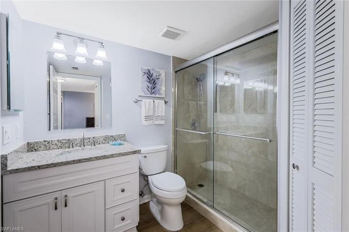 Guest bath with a LARGE walk-in shower.