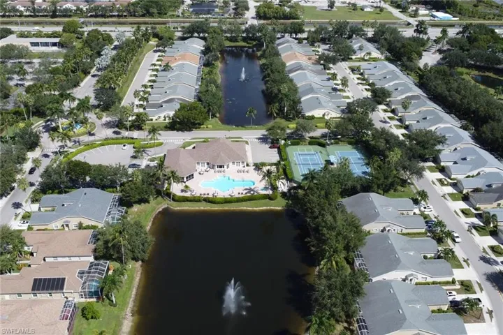 View of the Community Center, Tennis Courts, and Community Pool