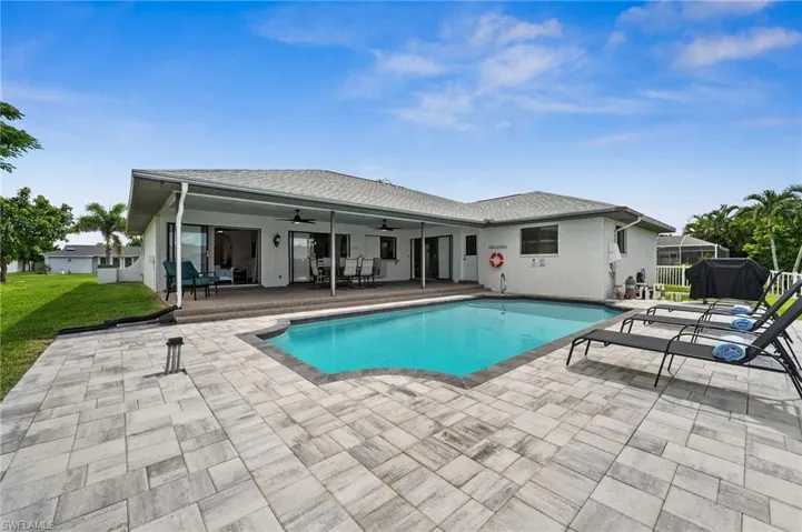 Large pool area with lots of room to lounge