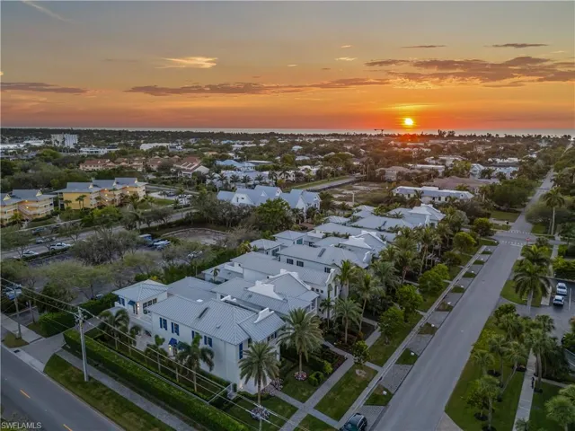 View of aerial view at dusk