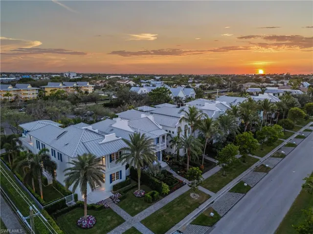 View of aerial view at dusk