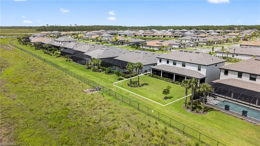 Aerial perspective of suburban area