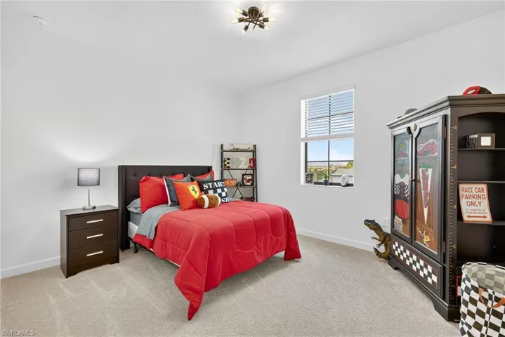 Bedroom with carpet floors
