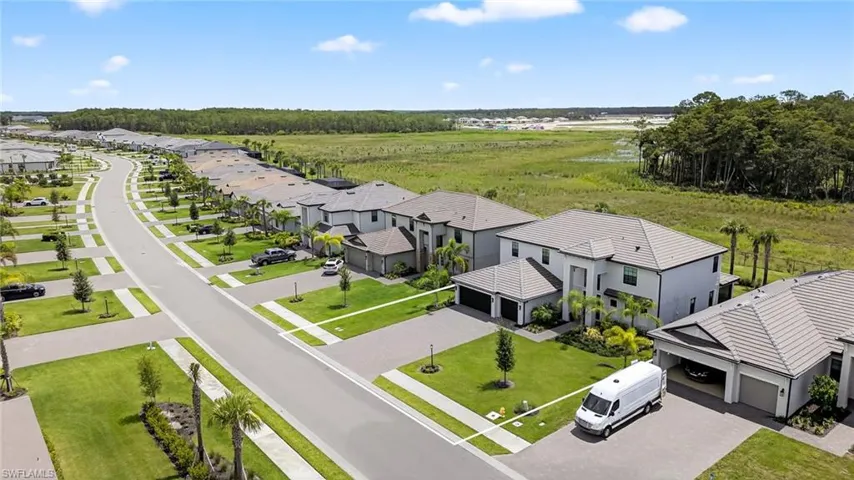 Aerial view of residential area