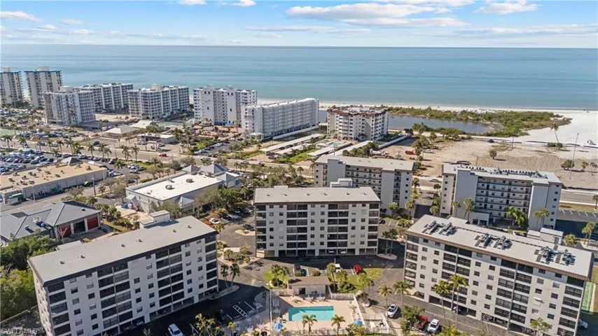 View of urban area featuring a nearby body of water