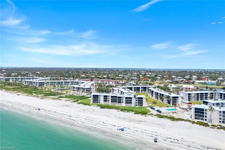 Drone / aerial view of unending shoreline