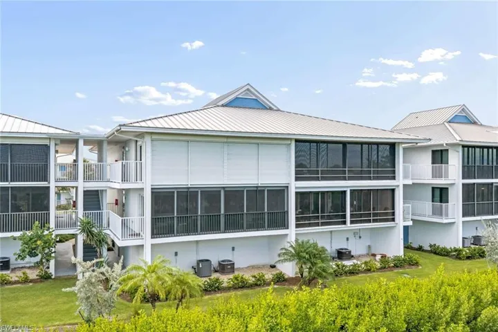 Multi-story structure featuring metal roofing