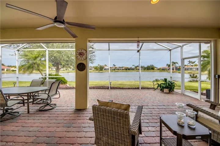 Expansive Lanai W/Decorative Pavers,  & Lovely Water View