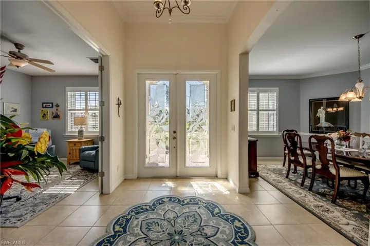 Stunning, Etched-Glass Double Front Door Foyer