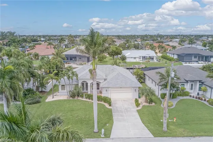 Aerial perspective of suburban area