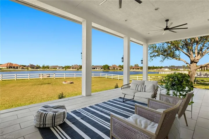 View of covered back patio.
