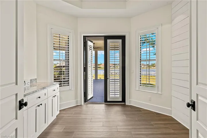 Entryway featuring dark hardwood / wood-style flooring and plenty of natural light