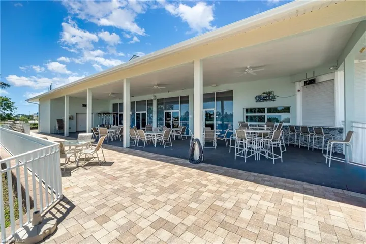 Cafe and pool seating area.