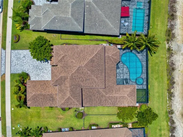 Drone shot of home