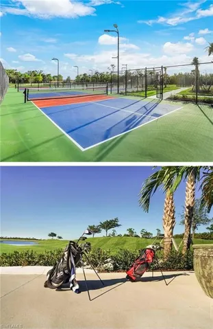 View of tennis court