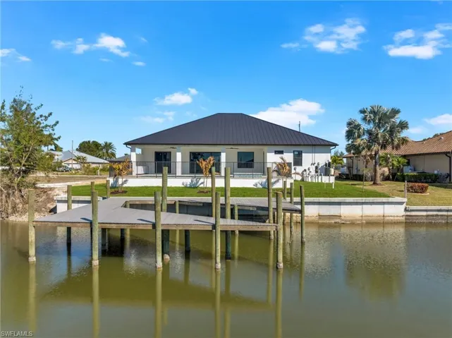 Dock with a water view
