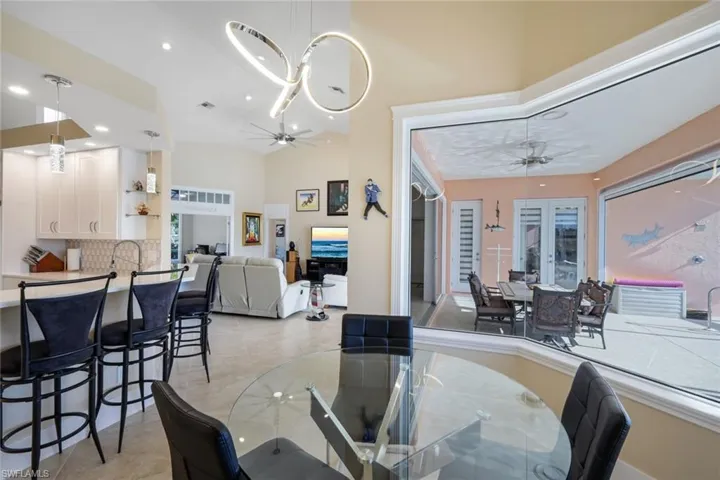 Kitchen nook with windows to lanai