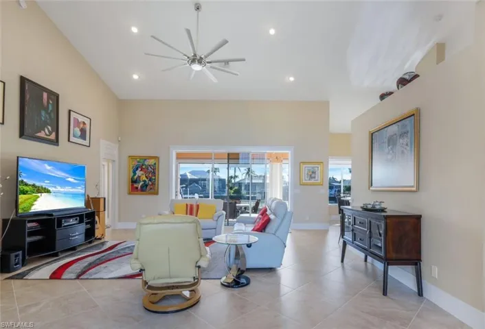 Living room with sliders to lanai