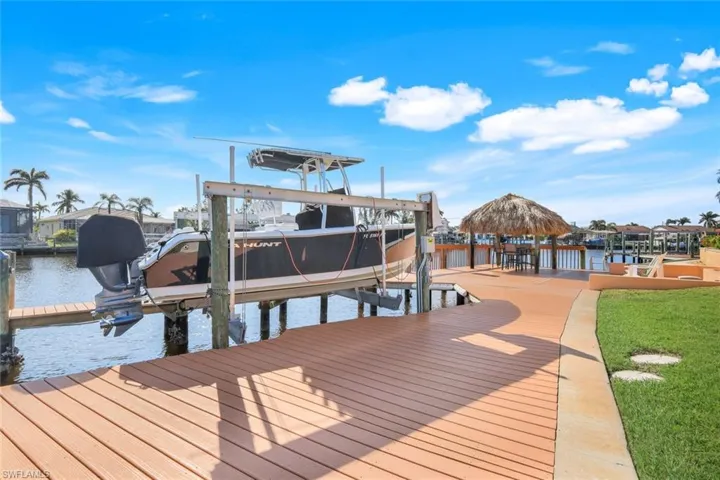 10,000 lbs boat lift and Tiki Hut