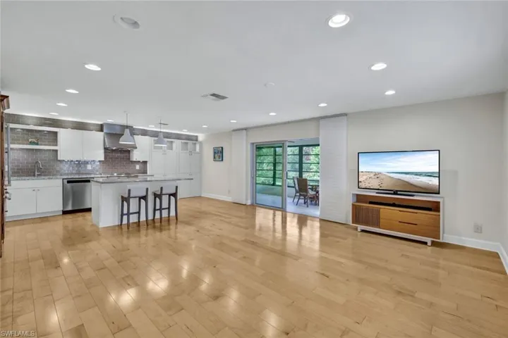 The living room and dining area are unfurnished.  You are free to design to your own taste.