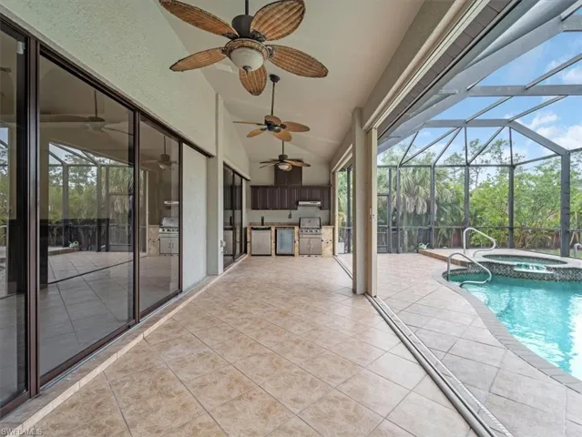 Lanai with outdoor kitchen