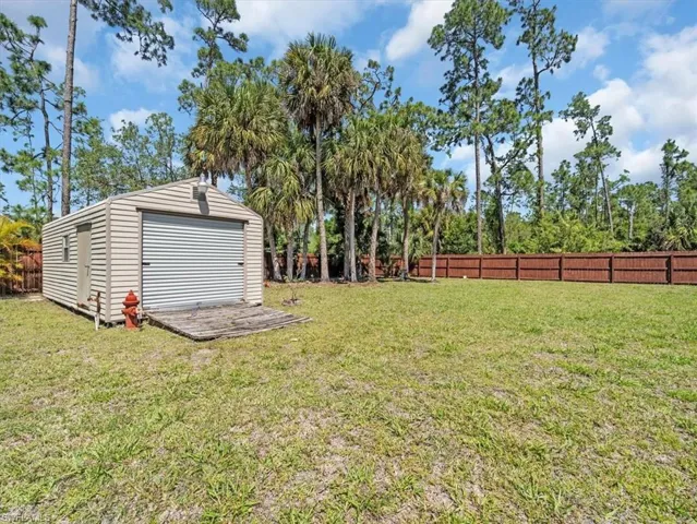 Half Acre yard, with storage shed