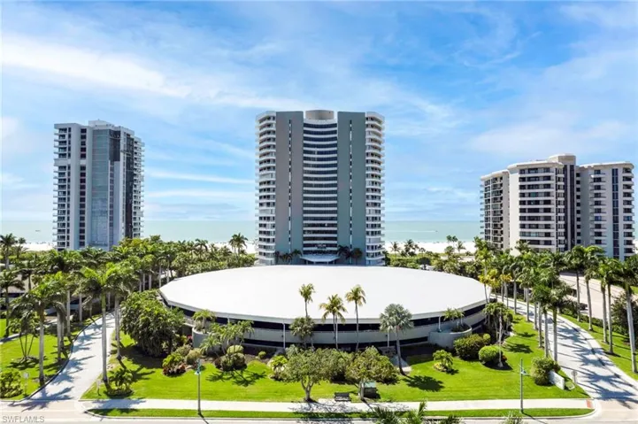 Summit House on the beach with circular parking garage