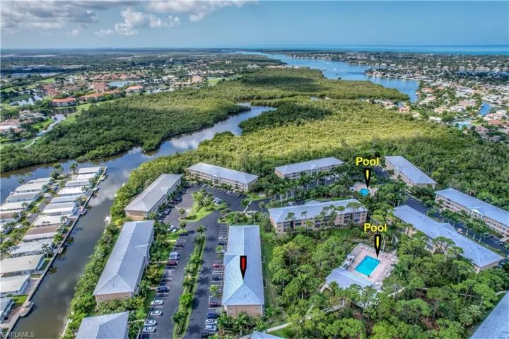 Both Community Pools, Canal leading to Halderman Creek Navigable Waterway to Naples Bay & Gulf