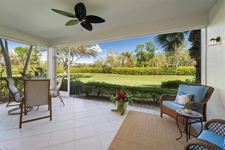 Lovely resort lifestyle at Ascot - lanai with picture-frame screening - overlooking a tropically landscaped area
