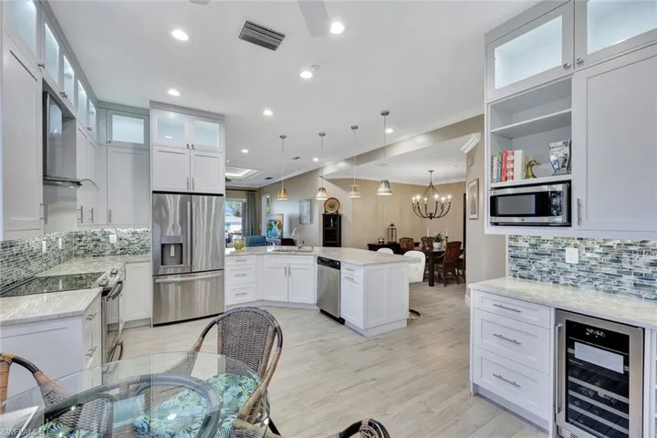 Beverage center with refrigerator - ideal wine or coffee bar.