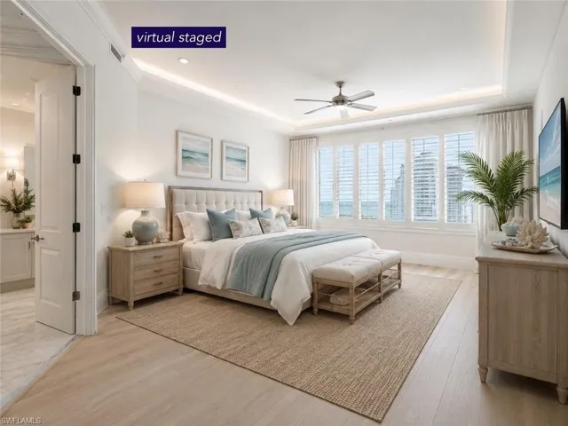 this is a virtual staged bedroom - the furniture are not included in sale. Please see original furniture in the next picture