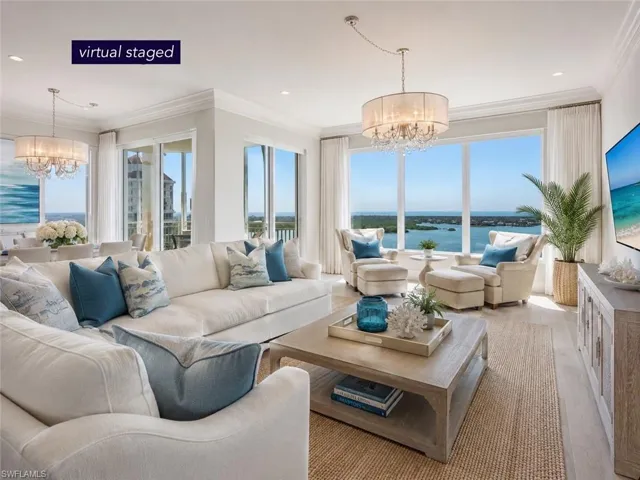 this is a virtual staged living room - this furniture are not included in sale. Please see original furniture in the next picture