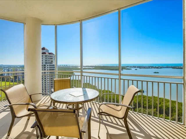 Sunroom featuring a water view and floor to ceiling windows