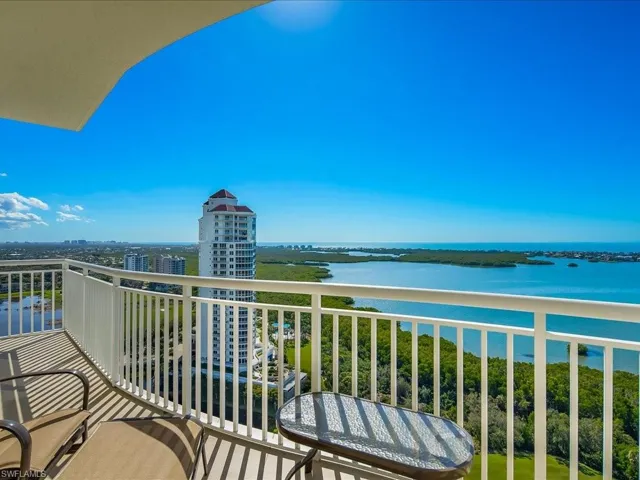 Balcony with a water view