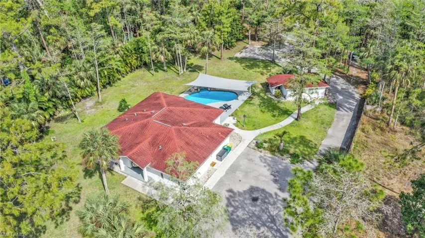 View of subject property featuring a pool area