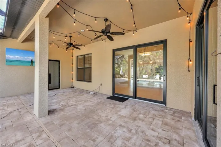 View of patio / terrace featuring ceiling fan