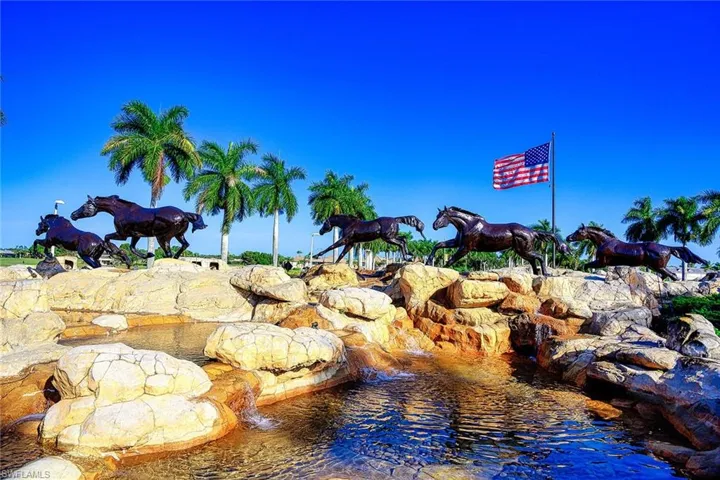 Exterior view of a garden pond