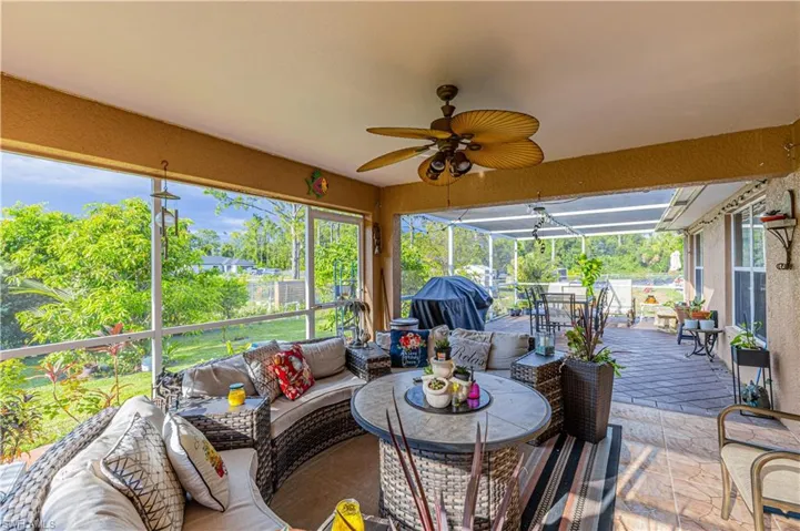 Sunroom with ceiling fan extended lanai