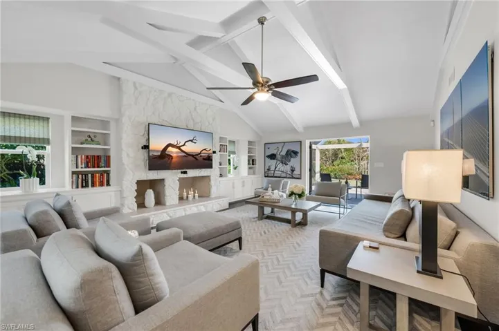 Stone fireplace adds character rarely found in new homes