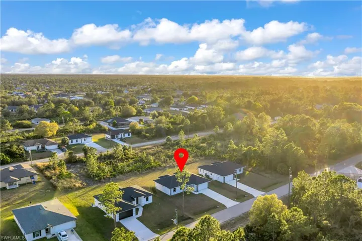 Aerial view of residential area