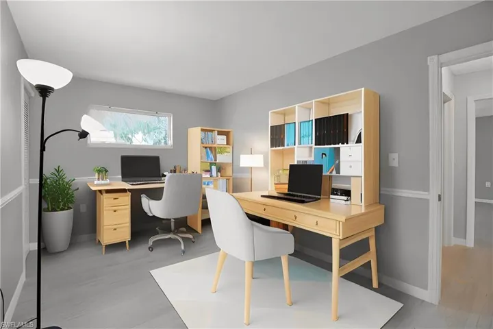 AI Virtually Generated Home Office Furnishings. Bedroom 2