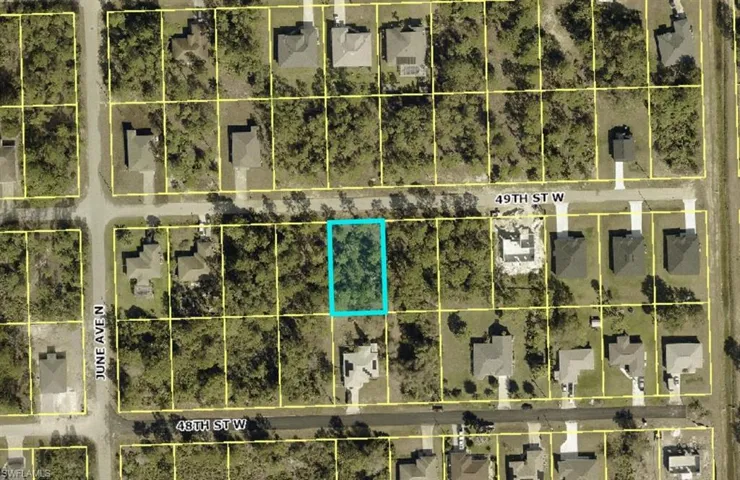 Aerial map of property and surrounding area featuring property parcel outlined