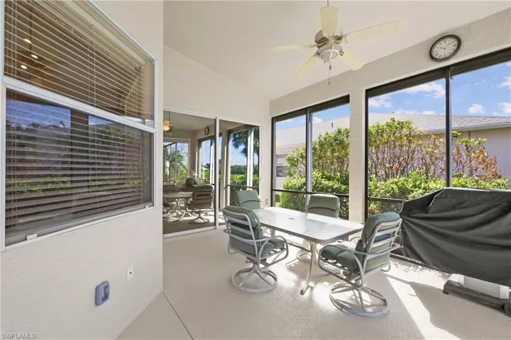 Covered Lanai featuring ceiling fan.