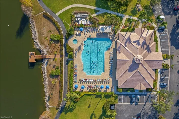 Aerial view of Clubhouse with Swimming Pool and Spa
