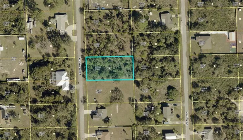 Aerial overview of property's location featuring property boundaries highlighted