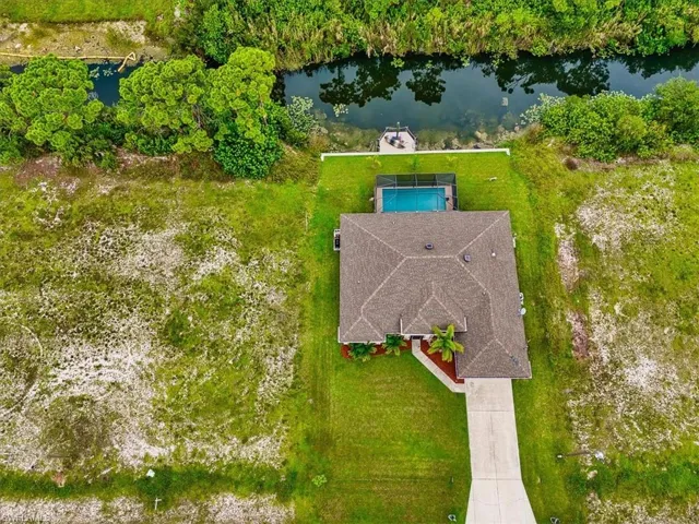 View from above of property featuring a nearby body of water