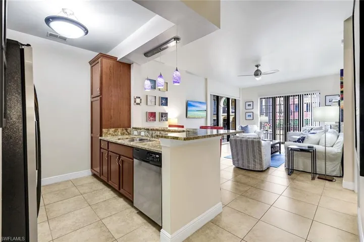 Fantastic great room living, open kitchen concept with dining room to the right